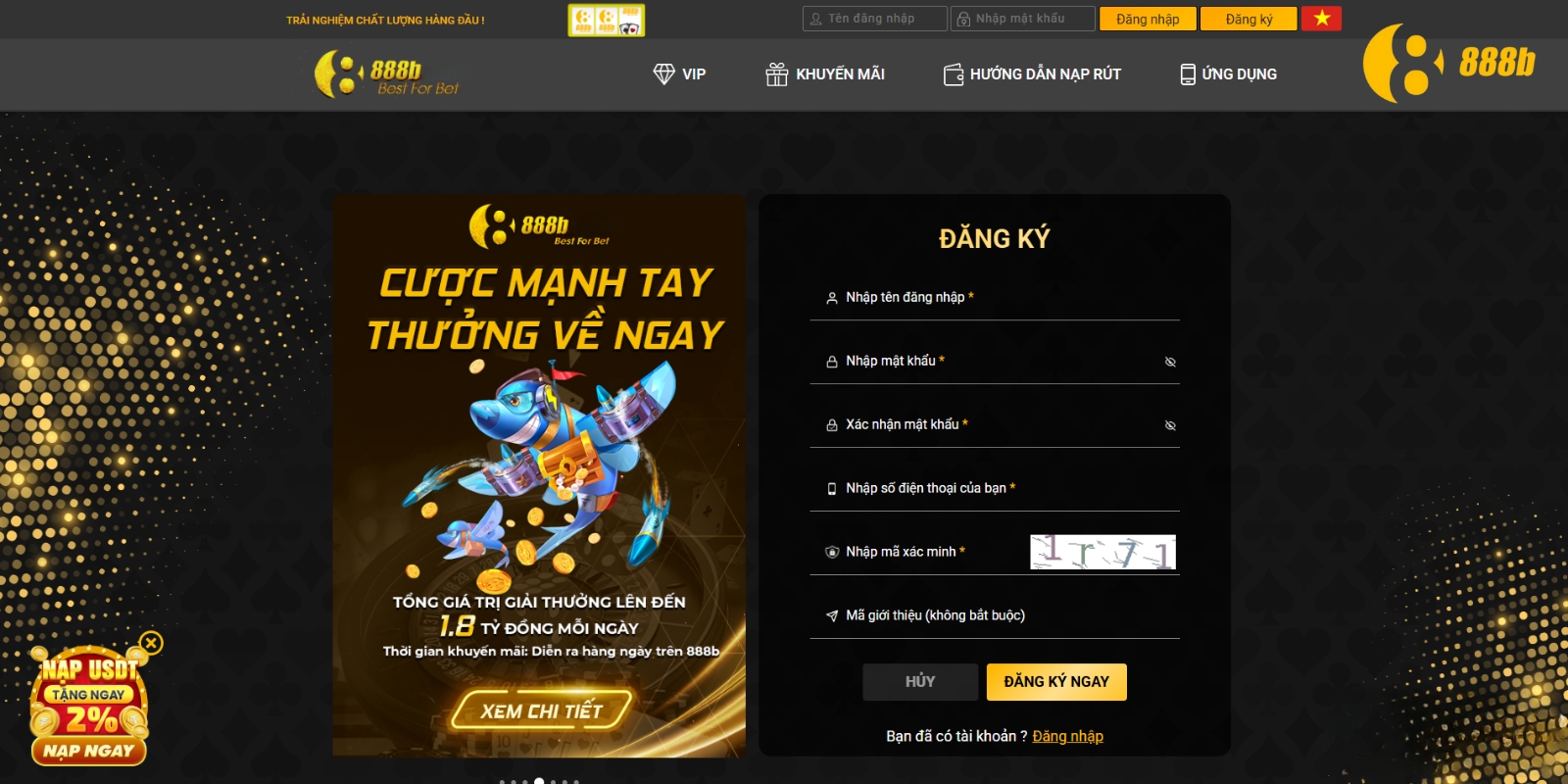 Hướng dẫn cách đăng ký tài khoản 888b